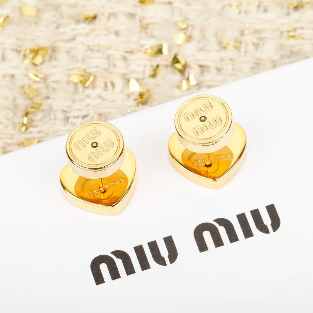 Miu Miu Heart Stud Earrings
